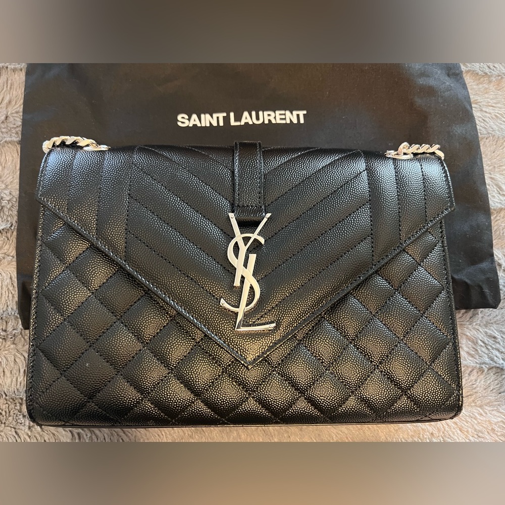 💯Auth BNIB YSL Medium Tri-Quilted Matelasse Bag - Picture 3 of 13
